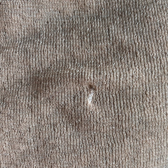 Michael Stars Light Peach Silver Shine Empire Waist V-Neck Crossover Tank Top - Picture 5 of 7